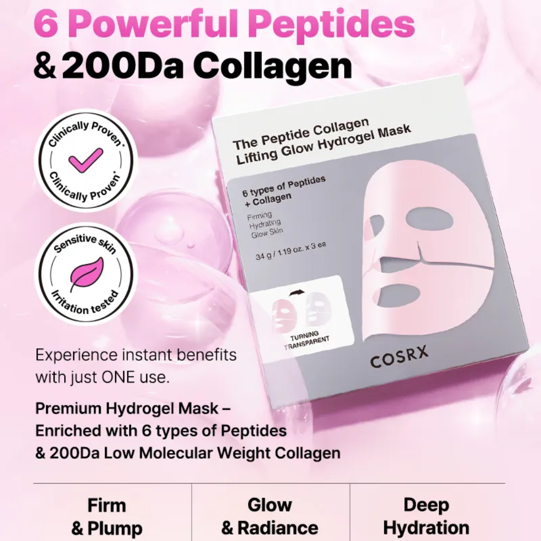 COSRX - The Peptide Collagen Lifting Glow Hydrogel Mask