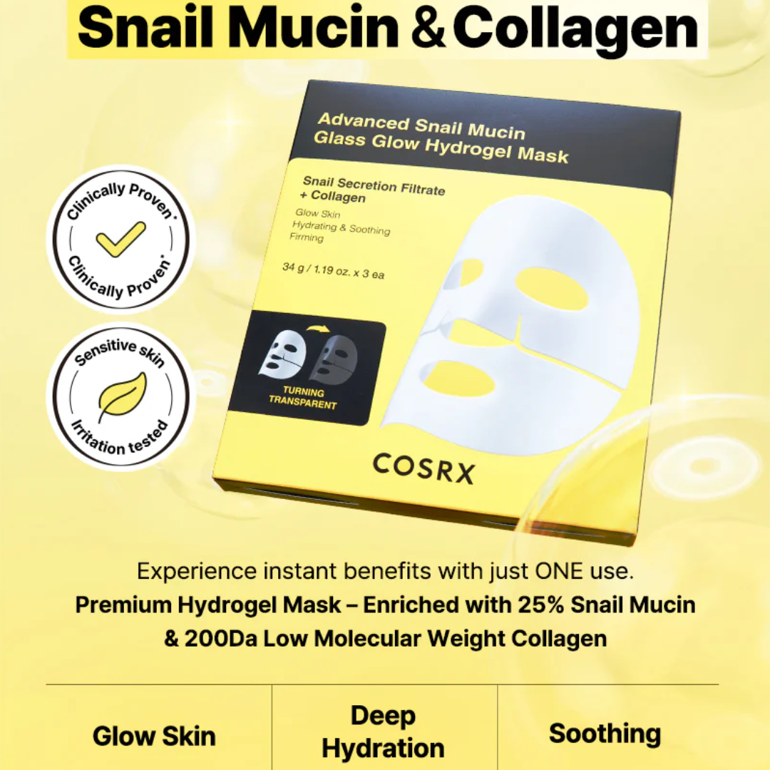 COSRX - Advanced Snail Mucin Glass Glow Hydrogel Mask